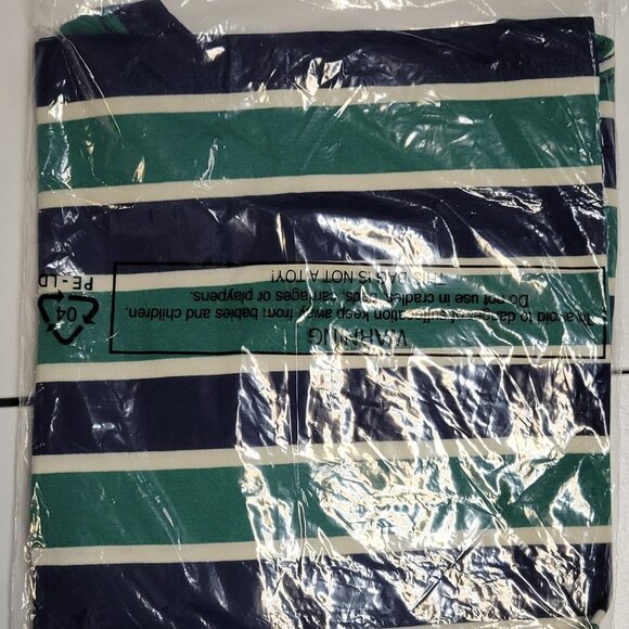 HANNA ANDERSSON Long Sleeve Colton Shirt Blue & Green Stripe - 130 (8) (NWT) - Picture 6 of 6